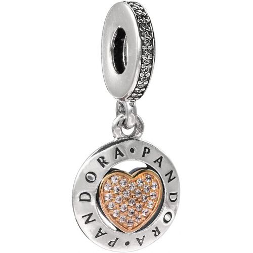  Pandora 792082CZ Logo Heart Charm Pendant