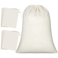 Pangda 20 Pieces Large Muslin Bags Cotton Drawstring Bags, 8 by 12 Inches