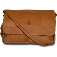 Pangea Brands MLB Tan Leather Laptop Messenger Bag