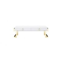 Pangea Home Z CT WHT Julia Coffee Table in Lacquer and Gold White