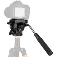 [아마존베스트]Fluid Head,pangshi VT-1510 Video Camera Tripod Head Fluid Drag Pan Tilt Head with 1/4” Quick Release Plate for Canon Nikon Sony DSLR Cameras Camcorder Shooting Filming