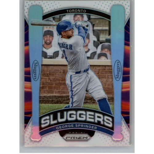  Panini America 2021 Panini Prizm SILVER PRIZMS Sluggers #9 George Springer Toronto Blue Jays Official MLB PA Baseball Trading Card in Raw (NM or Better) Condition