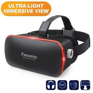 Pansonite 3D VR Glasses Virtual Reality Headset for Games & 3D Movies, Upgraded & Lightweight with Adjustable Pupil and Object Distance for iOS and Android Smartphone