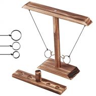 Pantlay Tabletop Hooks Game, Ring Toss Game for Kids Adults, Handheld Board Games with Shot Ladder Bundle,Outdoor Indoor Handmade Wooden Hook and Ring Shot Games for Adults Party .