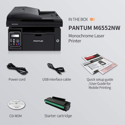  Pantum M6552NW Monochrome Laser Multifunction Printer with Wireless Networking Mobile Printing Large Paper Capacity