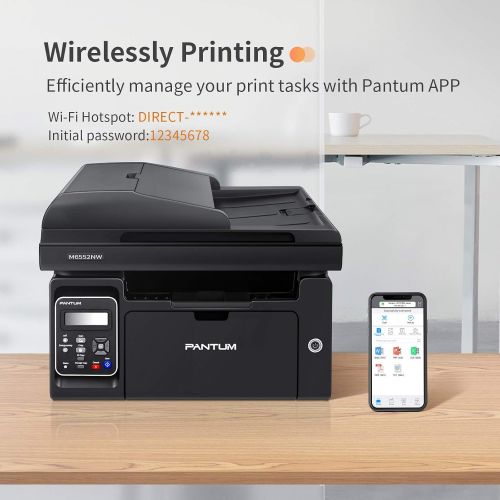  Pantum M6552NW Monochrome Laser Multifunction Printer with Wireless Networking Mobile Printing Large Paper Capacity