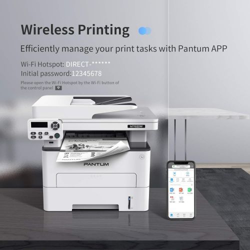  Pantum M7102DW Monochrome Laser Multifunction Printer with Copier Scanner Fax, High Print and Copy Speed, Auto-Duplex Printing, Wireless Networking & USB 2.0