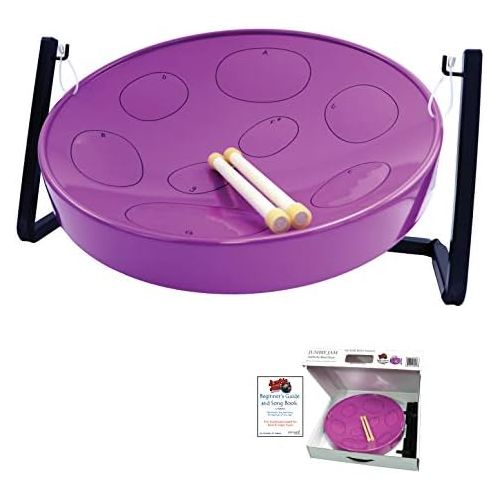  Panyard Jumbie Jam Steel Ready to Play Kit-Purple G-Major with Table Top Stand-Made in USA Authentic Pan, 16-inch (W1087)