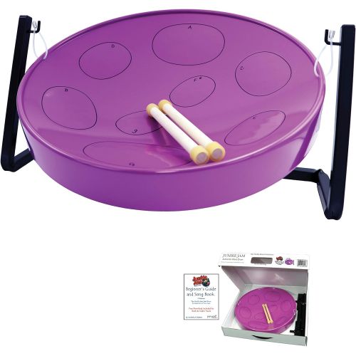  Panyard Jumbie Jam Steel Ready to Play Kit-Purple G-Major with Table Top Stand-Made in USA Authentic Pan, 16-inch (W1087)