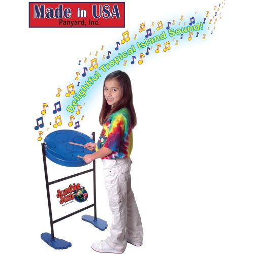  Panyard W1085 Jumbie Jam Steel Drum Pan Ready to Play Kit, Pan in G-Major with Table Top Stand, Made in USA, Authentic, 16, Blue