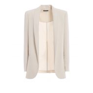 Paolo Fiorillo Capri White crepe cady open front blazer