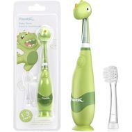 Papablic Toddler Sonic Electric Toothbrush for Ages 1-3 Years, Baby Electric Toothbrush with Cute Dino Cover and Smart LED Timer, 2 Brush Heads (Max)