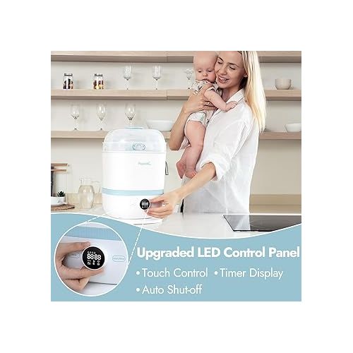  Papablic 5-in-1 Bottle Sterilizer and Dryer Pro, Universal Fit for Baby Bottles, Parts & Other Newborn Essentials, Extra-Large Capacity