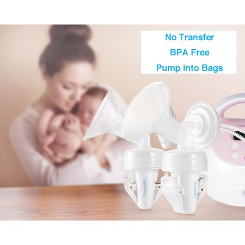  [아마존베스트]Papablic Breastmilk Storage Bag Adapters for Spectra S1 S2, Avent Comfort Wide-mouth Flanges to Pump into Lansinoh, NUK Breastmilk Storage Bags