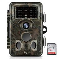 Papake Wireless Trail Camera with Night Vision Motion Activated Waterproof 12MP 1080P HD Outdoor Deer Hunting Camera 120°Wide Angle Game Camera 2.1”LCD Screen (8G SD Card)