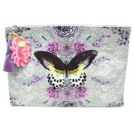 Papaya Art Rare Species Butterfly and Flower Oil Cloth Large Make-up or Accessory Travel Bag