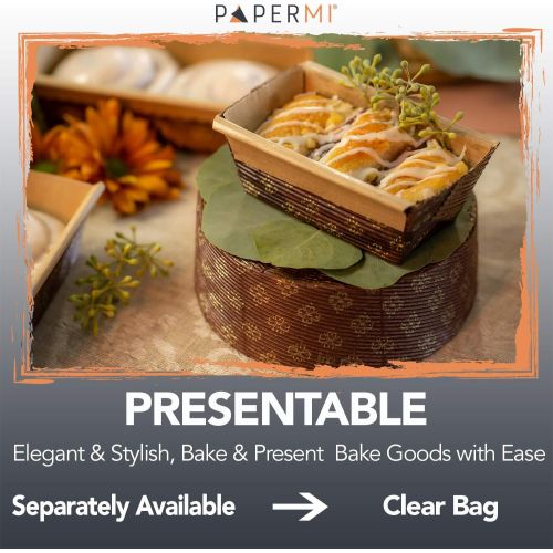  [아마존베스트]PaperMi Paper Loaf Pan, Disposable Paper Baking Loft Mold 25ct, All Natural, Recyclable, Microwave Oven Freezer Safe, Providing Beautiful Display For Baked Goods 4”x2”x2”