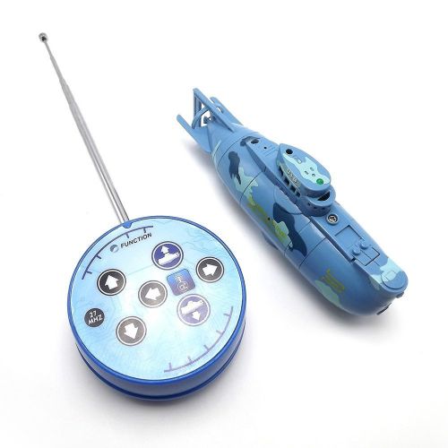  Paradise Treasures Kids Mini RC Toy Remote Control Boat Submarine Ship Electric Toy Waterproof Diving in Water for Gift 6 Channel Remote Control Submarine- Blue