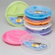 Paragon 8.6in Microwave Divided Plates with Vented Lids - (Set of 6 Color Bottoms