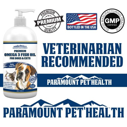  [아마존 핫딜] Paramount Pet Health 100% Natural Fish Oil for Dogs - Omega 3 for Dogs - Dog Fish Oil & Dog Omega 3 Supplement USA Made - Dog Shedding Supplements - Pure Fish Oil for Dogs Liquid