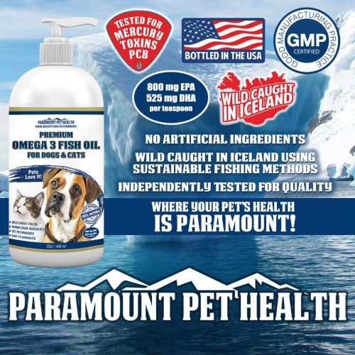 [아마존 핫딜] Paramount Pet Health 100% Natural Fish Oil for Dogs - Omega 3 for Dogs - Dog Fish Oil & Dog Omega 3 Supplement USA Made - Dog Shedding Supplements - Pure Fish Oil for Dogs Liquid