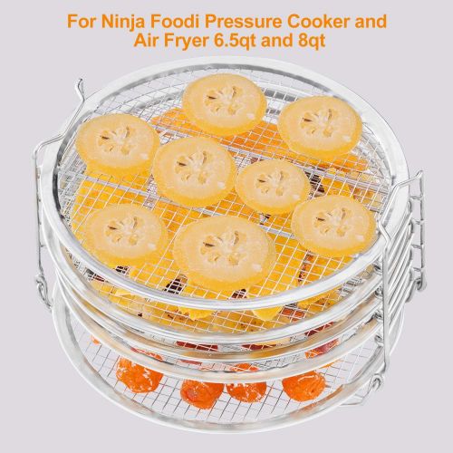  [아마존베스트]Parateck Dehydrator Stand for Ninja Foodi Accessories 6.5 qt 8 qt Stainless Steel Dehydrating Rack for Fruits Vegetable Beef Jerky and Make Dehydrated Treats for Pets