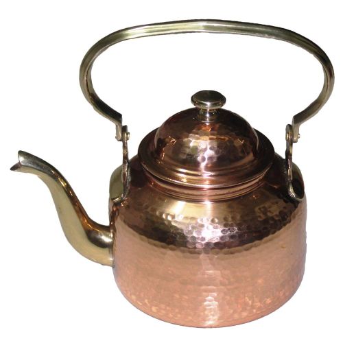  Parijat Handicraft PARIJAT HANDICRAFT Solid Copper Hammered Tea Kettle Classic Espresso Coffee Pouring Pot for Home Kitchen, Hotel, Restaurant and Office, Capacity 40 Ounce Approx.