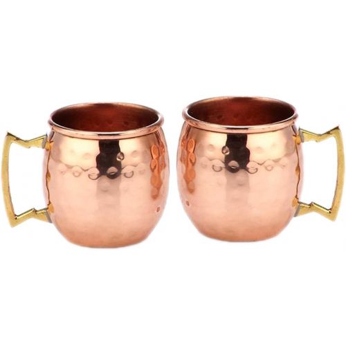  [아마존베스트]Parijat Handicraft Copper Mini Moscow Mule Shot Mug Authentic and Solid Copper Moscow Mule mugs cups glasses (Hammered, 2-Ounce)