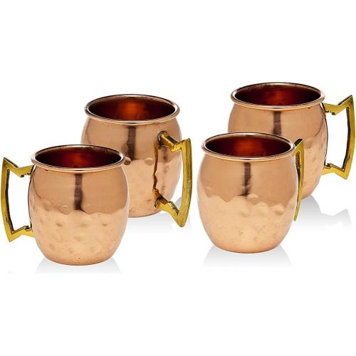  [아마존베스트]Parijat Handicraft Copper Mini Moscow Mule Shot Mug Authentic and Solid Copper Moscow Mule mugs cups glasses (Hammered, 2-Ounce)