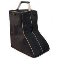 Paris Tack 3 Layer Padded Back Open Western Boot Bag, Black/Beige Trim