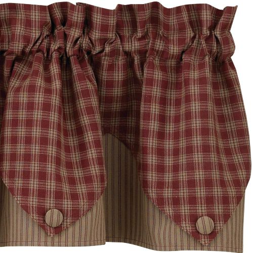  Park Designs Sturbridge Lined Point Valance - Wine (72 wide x 15 long)