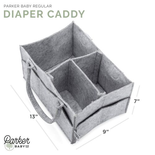  Parker Baby Co. Parker Baby Diaper Caddy - Nursery Storage Bin and Car Organizer for Diapers and Baby Wipes - Large