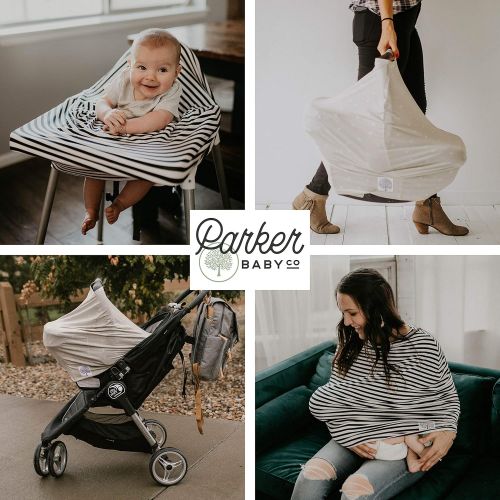  [아마존베스트]Parker Baby Co. Parker Baby 4 in 1 Car Seat Cover for Girls - Stretchy Carseat Canopy, Nursing Cover, Grocery Cart...