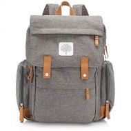 Parker Baby Co. Parker Baby Diaper Backpack - Large Diaper Bag with Insulated Pockets, Stroller Straps and Changing Pad -Birch Bag - Gray
