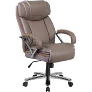 Parkside Series 500 lb. Capacity Big and Tall Taupe Leather Executive Swivel Office Chair with Extra Wide Seat