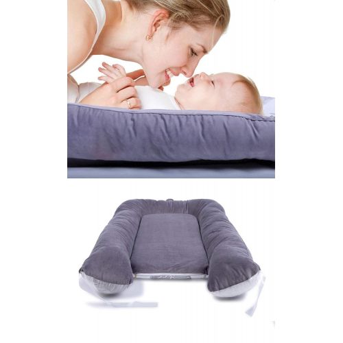  [아마존베스트]Parkside Wind Portable Crib Baby Portable Lounger Infant Bassinet Reversible Co Sleeping Cribs for Bedroom/Travel (Gray)