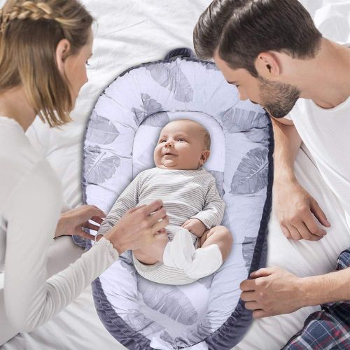  [아마존베스트]Parkside Wind Portable Crib Baby Portable Lounger Infant Bassinet Reversible Co Sleeping Cribs for Bedroom/Travel (Gray)