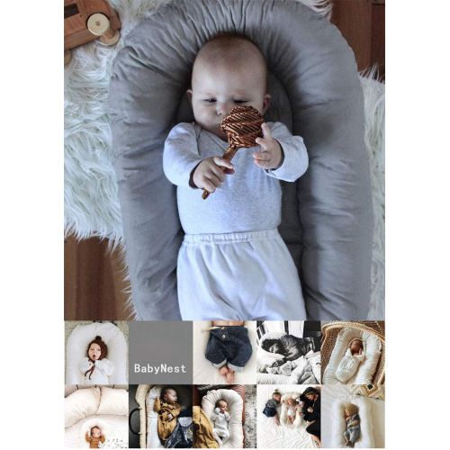  [아마존베스트]Parkside Wind Portable Crib Baby Portable Lounger Infant Bassinet Reversible Co Sleeping Cribs for Bedroom/Travel (Gray)