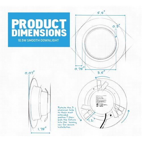  Parmida LED Technologies Parmida (12 Pack) 4 inch LED Downlight Trim, Dimmable, 10.5W (75W Replacement), 700 Lm, Easy Installation, 4000K (Cool White), Retrofit LED Recessed Lighting Fixture, Energy Star &