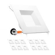 Parmida LED Technologies Parmida (12 Pack) 6 inch Dimmable LED Retrofit Recessed Downlight, 15W (100W Replacement), Square Trim, 5000K (Day Light), 1040LM, ENERGY STAR & ETL, LED Ceiling Can Light Fixture