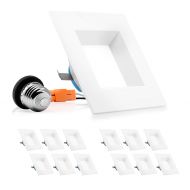 Parmida LED Technologies Parmida (12 Pack) 4 inch Dimmable LED Square Retrofit Recessed Downlight, 9W (65W Replacement), 600lm, 3000K (Soft White), Energy Star & ETL, LED Ceiling Can Light, LED Trim