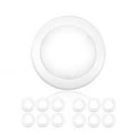 Parmida LED Technologies Parmida (12 Pack) 5/6” Dimmable LED Disk Light Flush Mount Recessed Retrofit Ceiling Lights, 15W (120W Replacement), 5000K (Day Light), Energy Star, Installs into Junction Box Or R