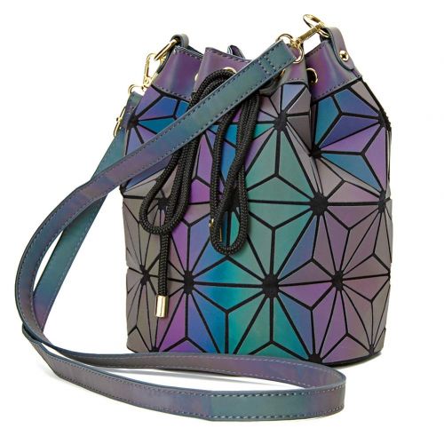  [아마존 핫딜]  [아마존핫딜]Parnerme Mode Geometrische Veranderbare Tasche leuchtenden Handtasche tagliche Arbeit Tote Schultertasche grosse Einkaufstasche holographische Handtasche fuer Frauen (colorful-3)