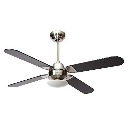  Parrot Uncle Ceiling Fan with Light Modern Bedroom Ceiling Fans Indoor with Light LED, Wall Switch, 42 Inch, Brushed Nickel