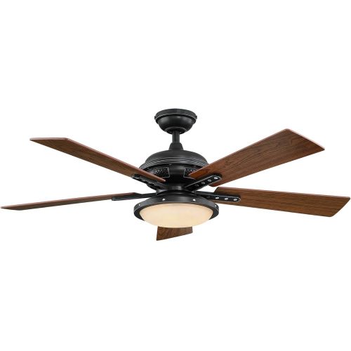  Parrot Uncle Ceiling Fans with Lights Remote Control Farmhouse Ceiling Fan with LED Lights, 52 Inch, Black