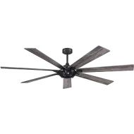 Parrot Uncle Black Ceiling Fan with Remote Modern Rustic Ceiling Fan Without Light, 7 Wood Blades, 72 Inch