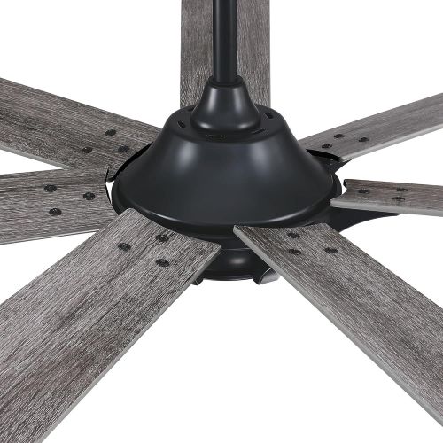  Parrot Uncle Black Ceiling Fan with Remote Modern Rustic Ceiling Fan Without Light, 7 Wood Blades, 72 Inch