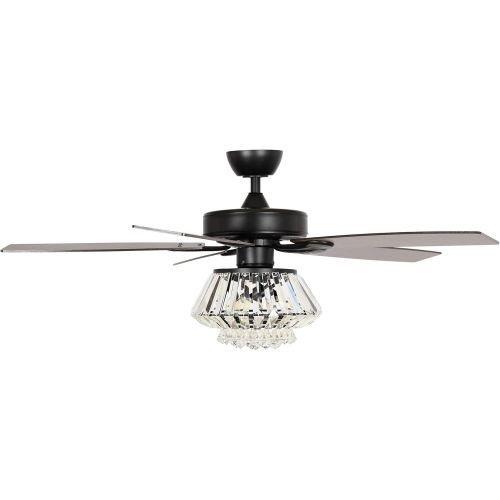  Parrot Uncle Ceiling Fans with Lights Remote Control Modern Black Chandelier Ceiling Fan, 52 Inch