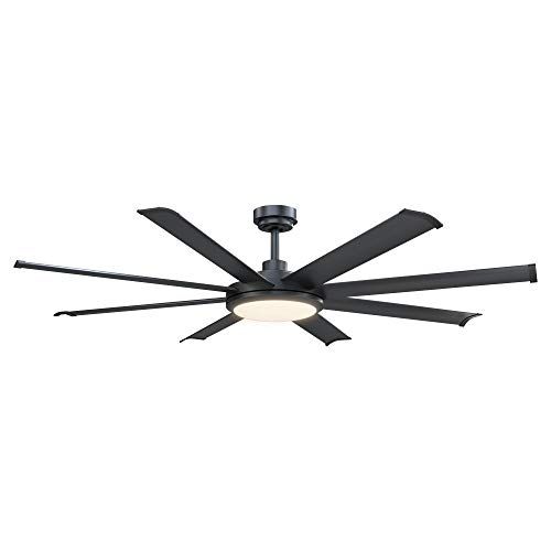  Parrot Uncle Ceiling Fan with Remote Modern Black Ceiling Fan with Light LED, 60 Inch