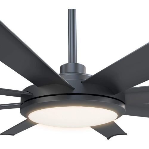  Parrot Uncle Ceiling Fan with Remote Modern Black Ceiling Fan with Light LED, 60 Inch